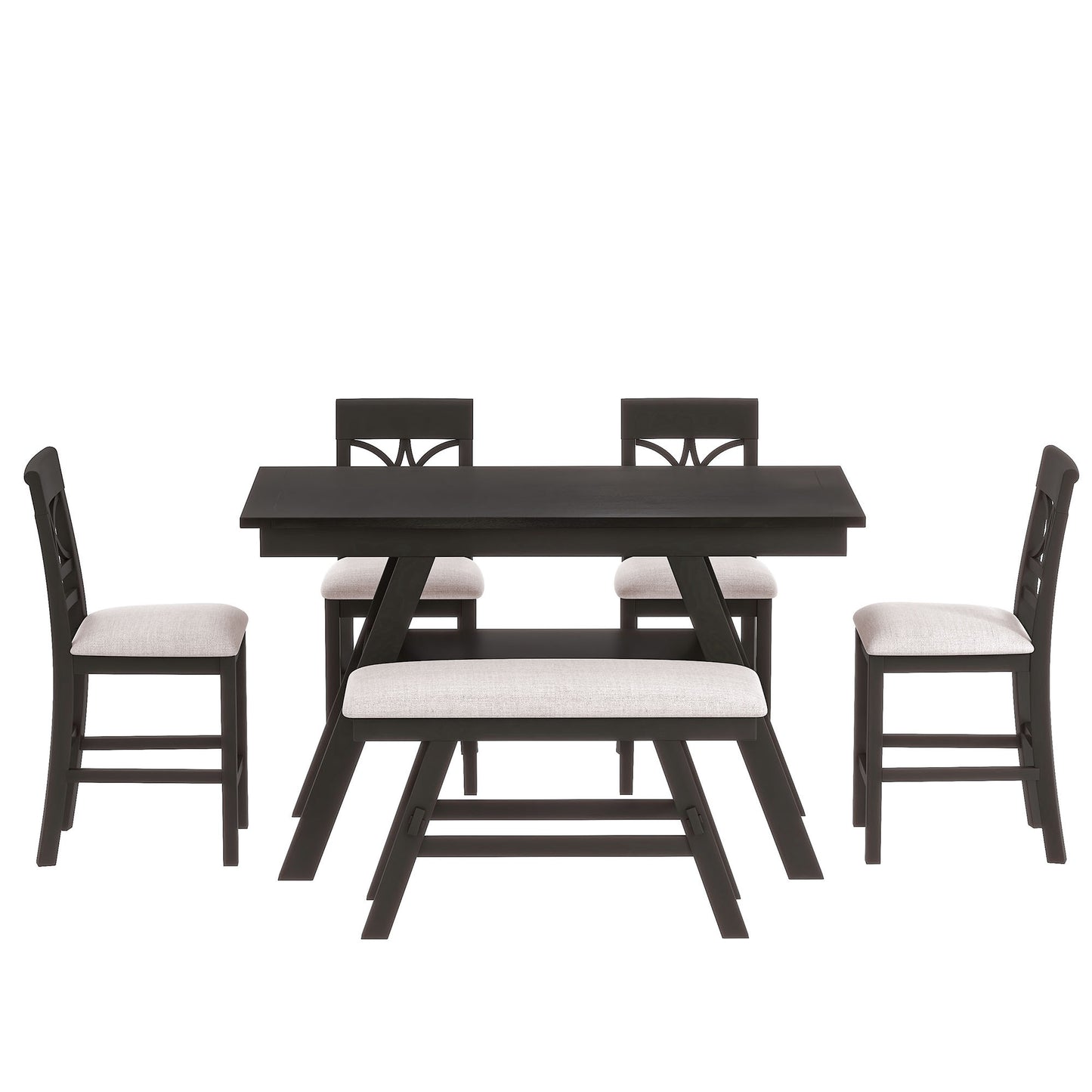 Rustic 6-Piece Counter Height Dining Set