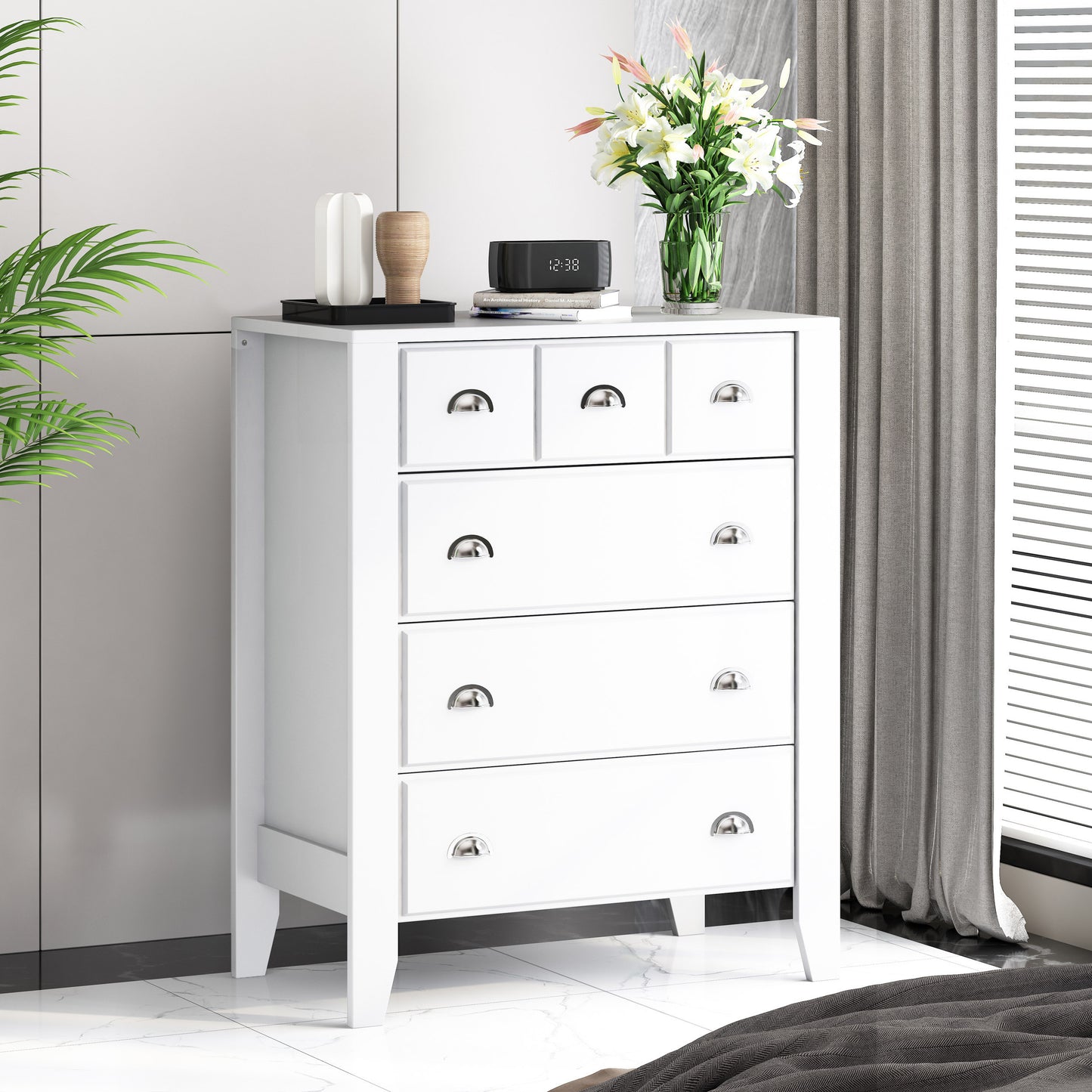 White Chest of 4 Drawers