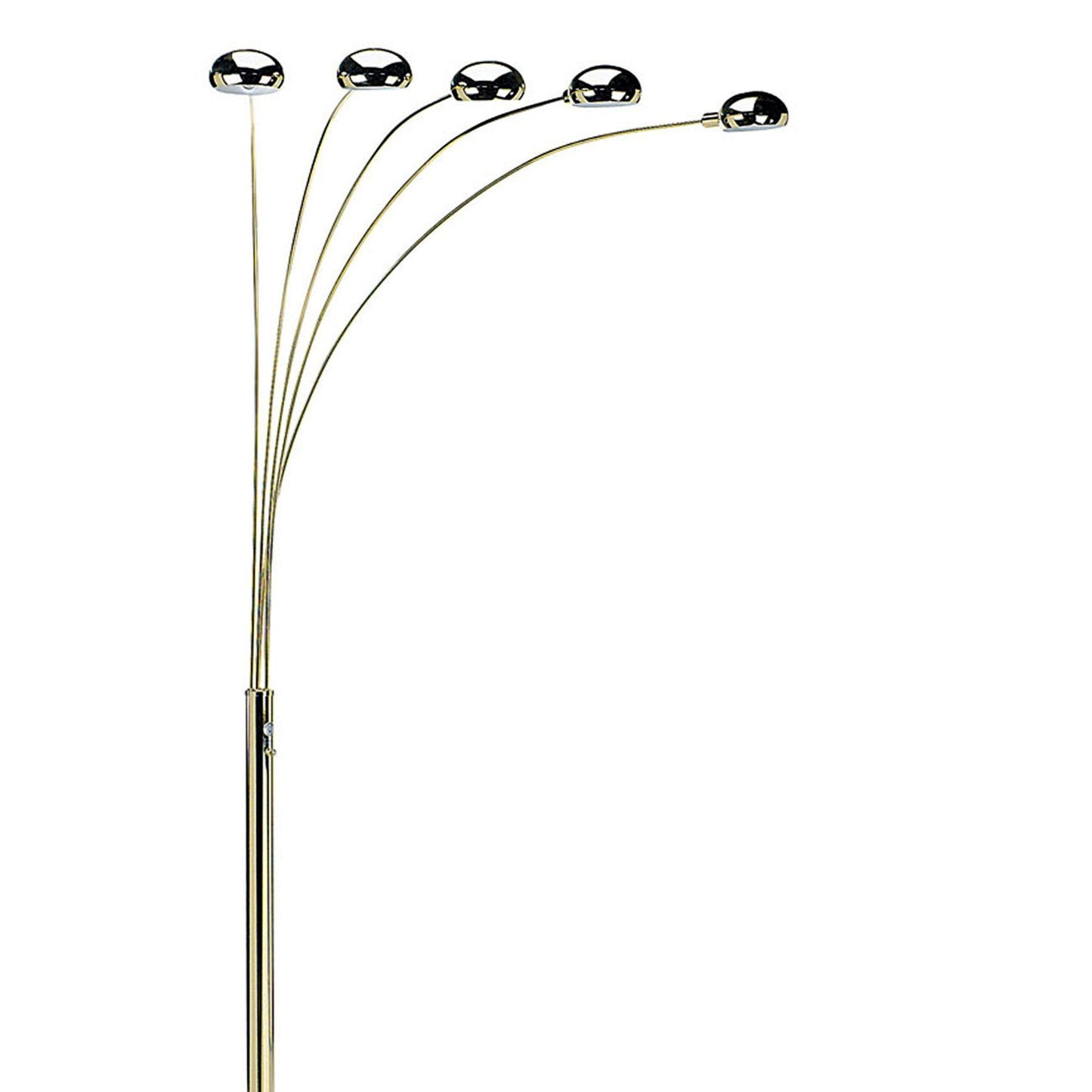 Polished Brass 5 adjustable Arch Arm Floor Lamp