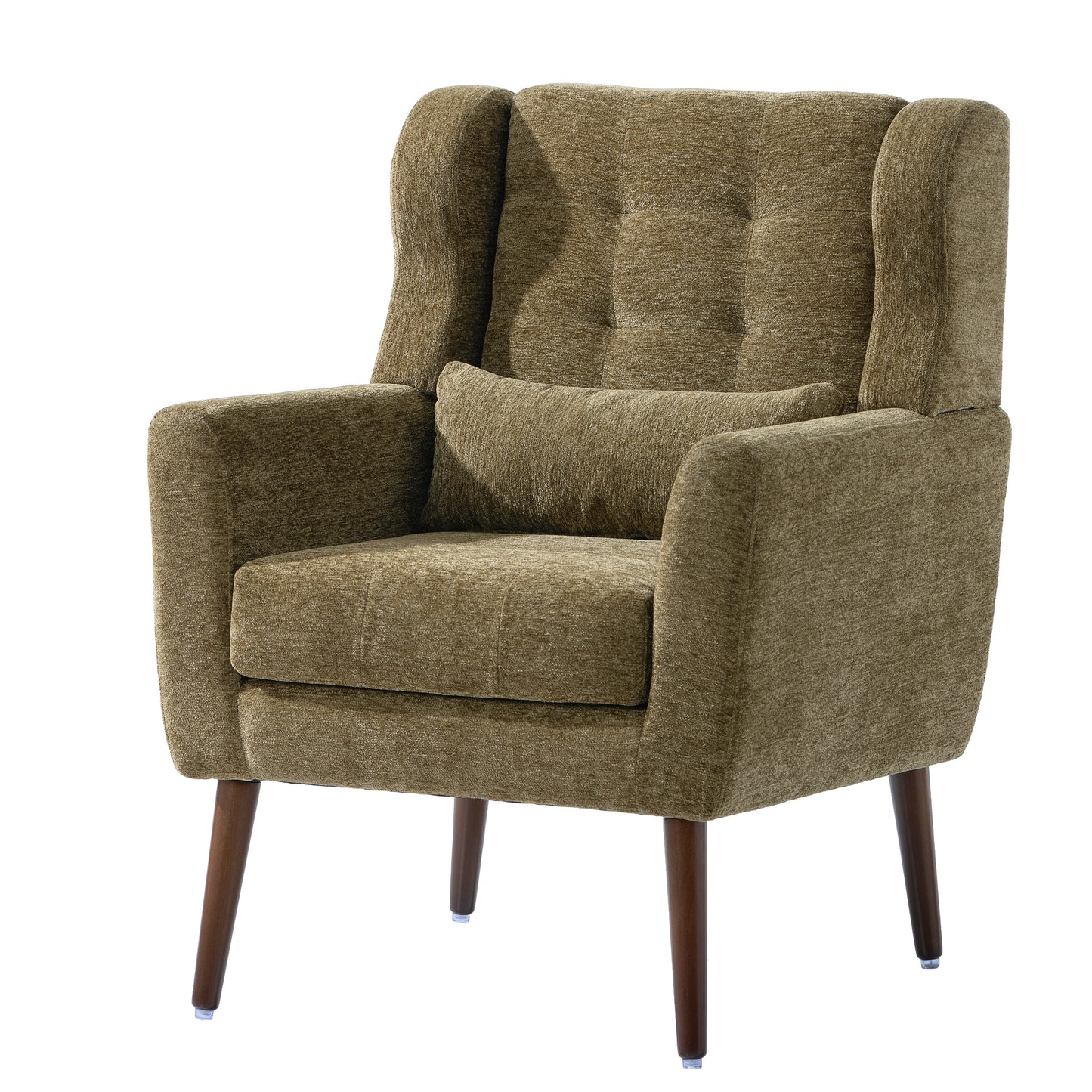 Olive Tufted Chenille Arm Chair