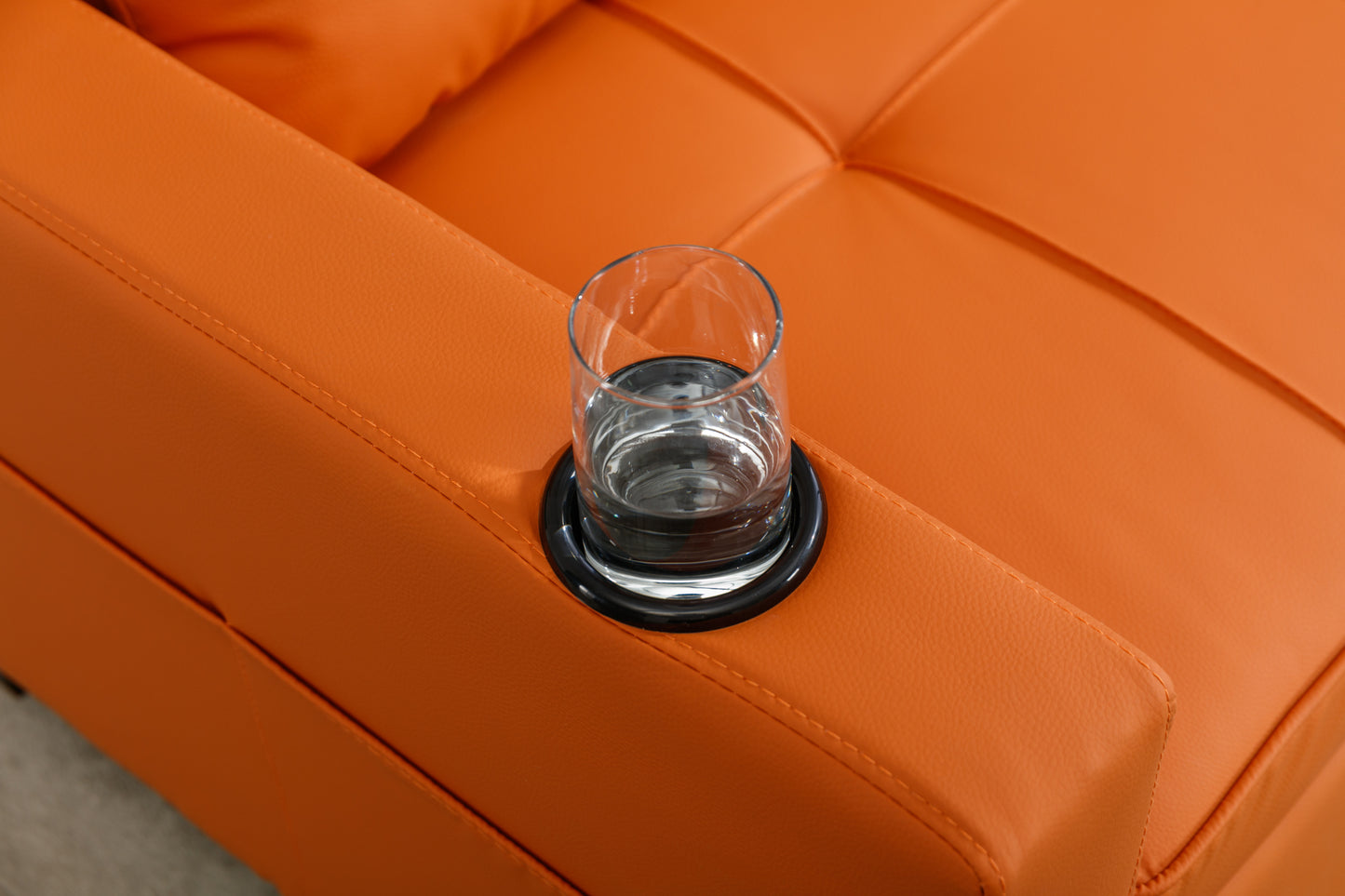 Orange Leather 3-in-1 Convertible Chair