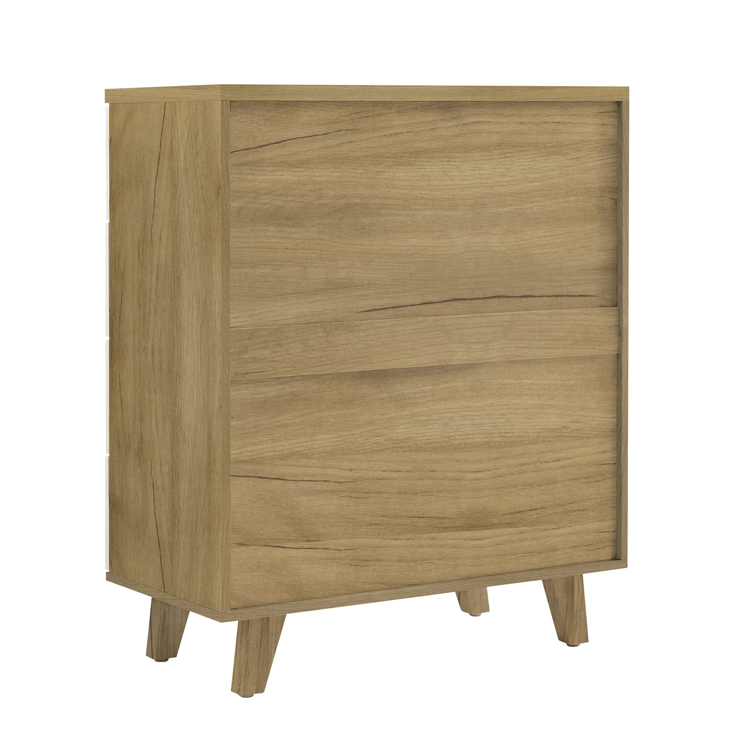 Tall White & Brown Dresser