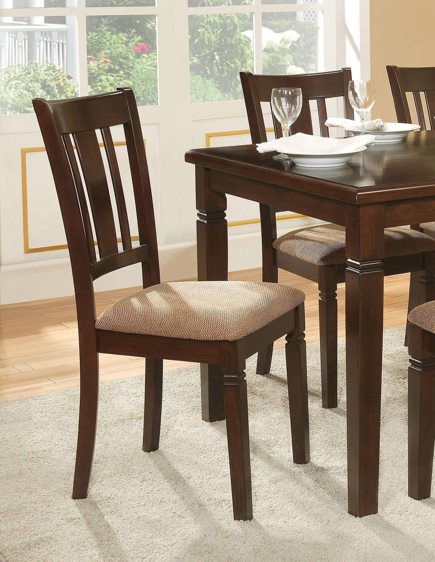 Espresso Transitional Style 5 pc Dining Set