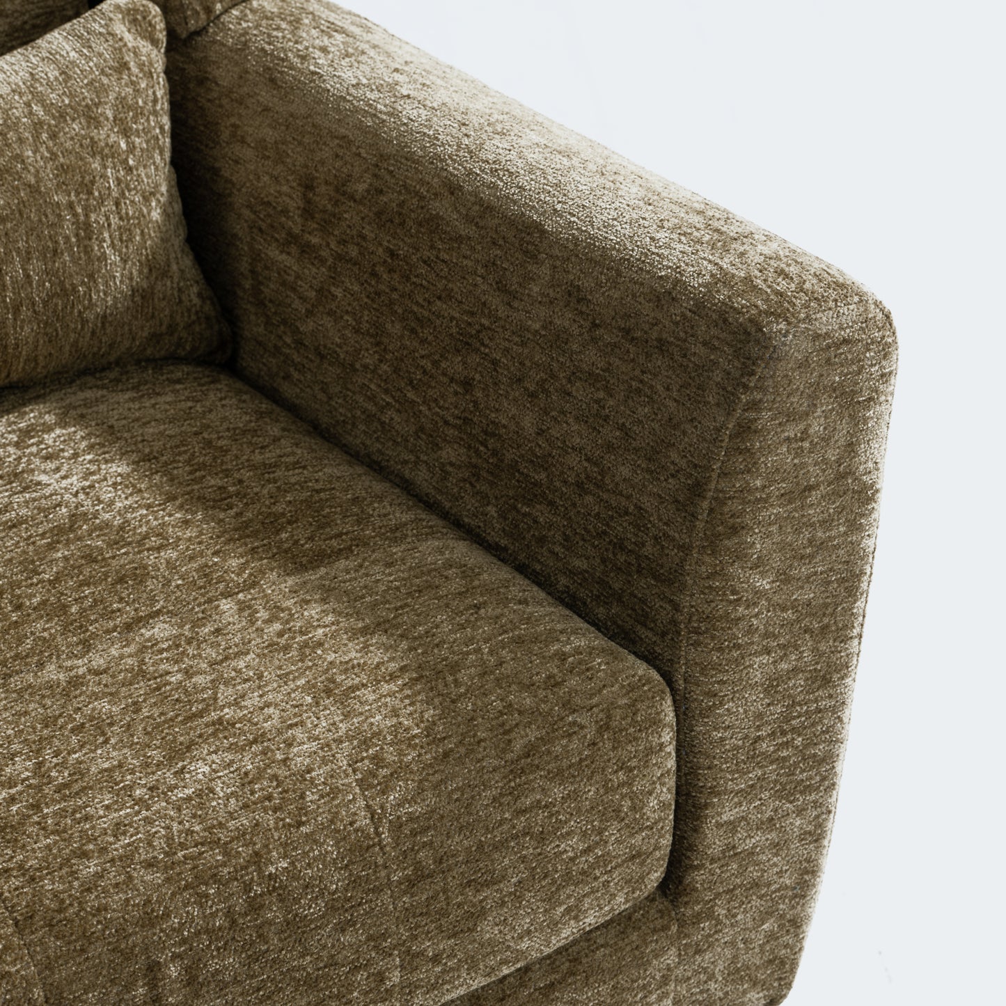 Olive Tufted Chenille Arm Chair