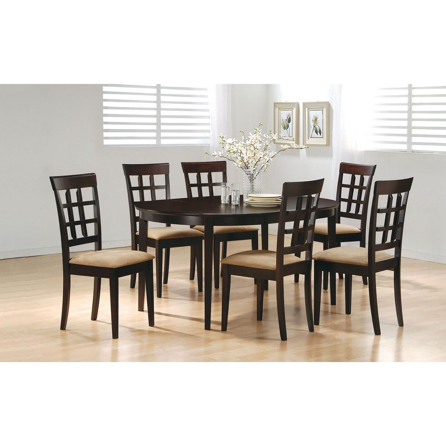 Oval Cappuccino Dining Table