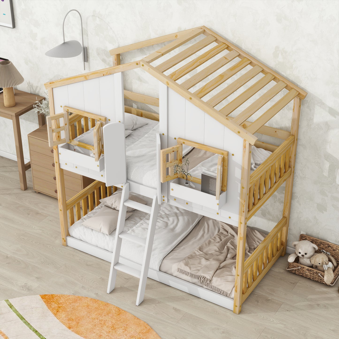 Twin over Twin  Townhouse Bunk Bed