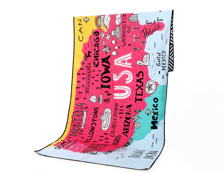 US Map Beach Towel