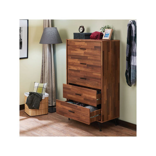 Walnut Deoss Tall 5 Drawer Chest