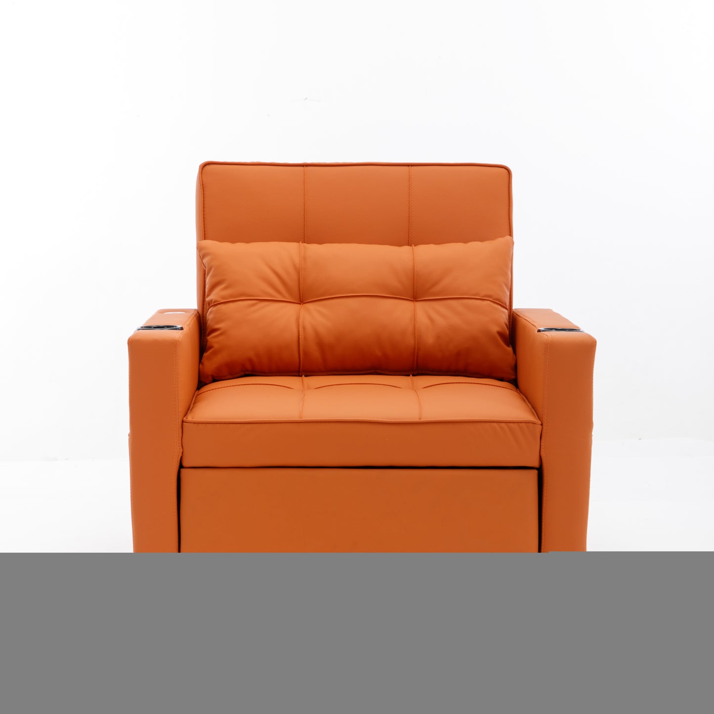 Orange Leather 3-in-1 Convertible Chair