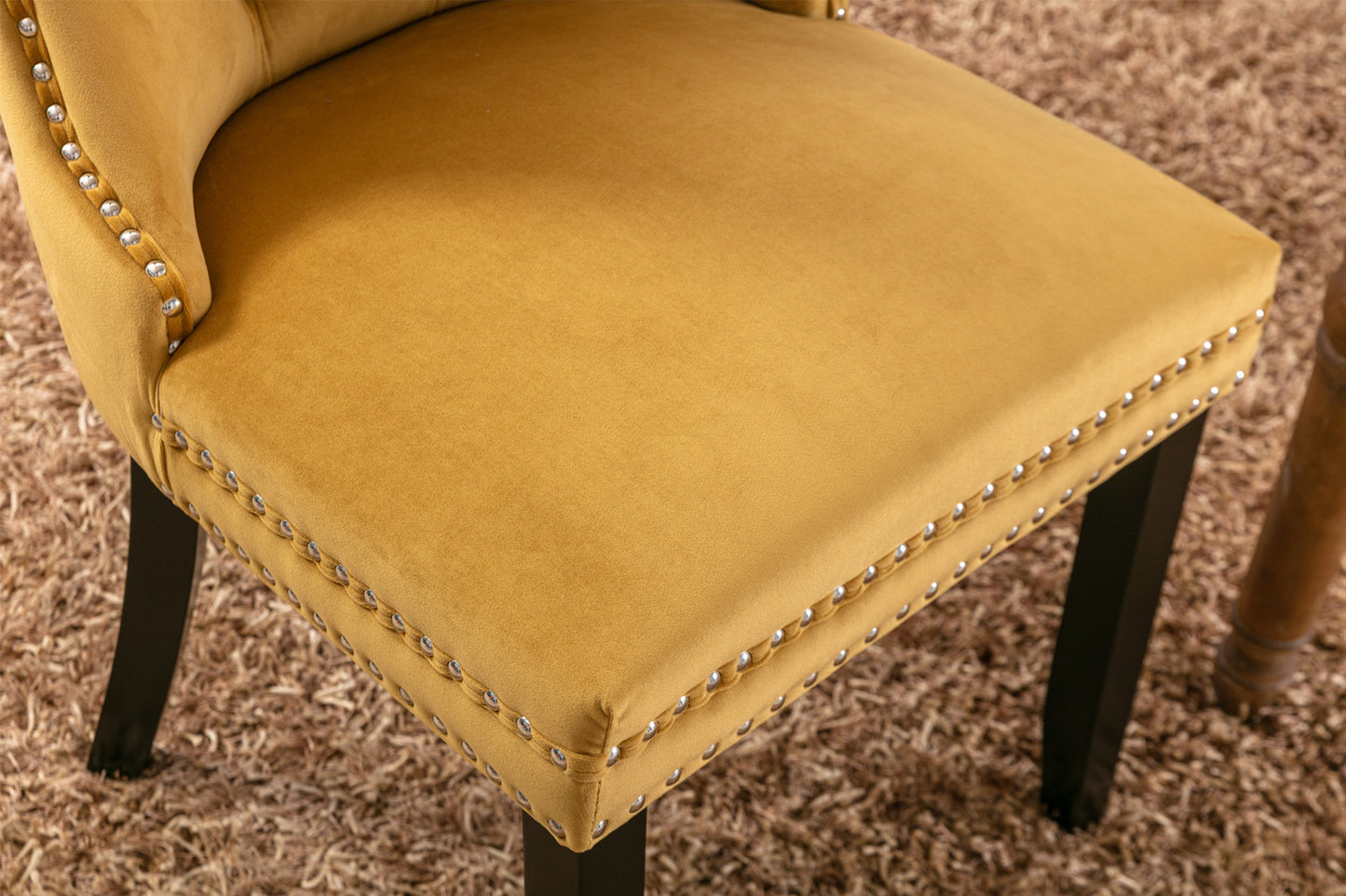 Golden High-End Tufted Velvet Dining Chairs 2pk