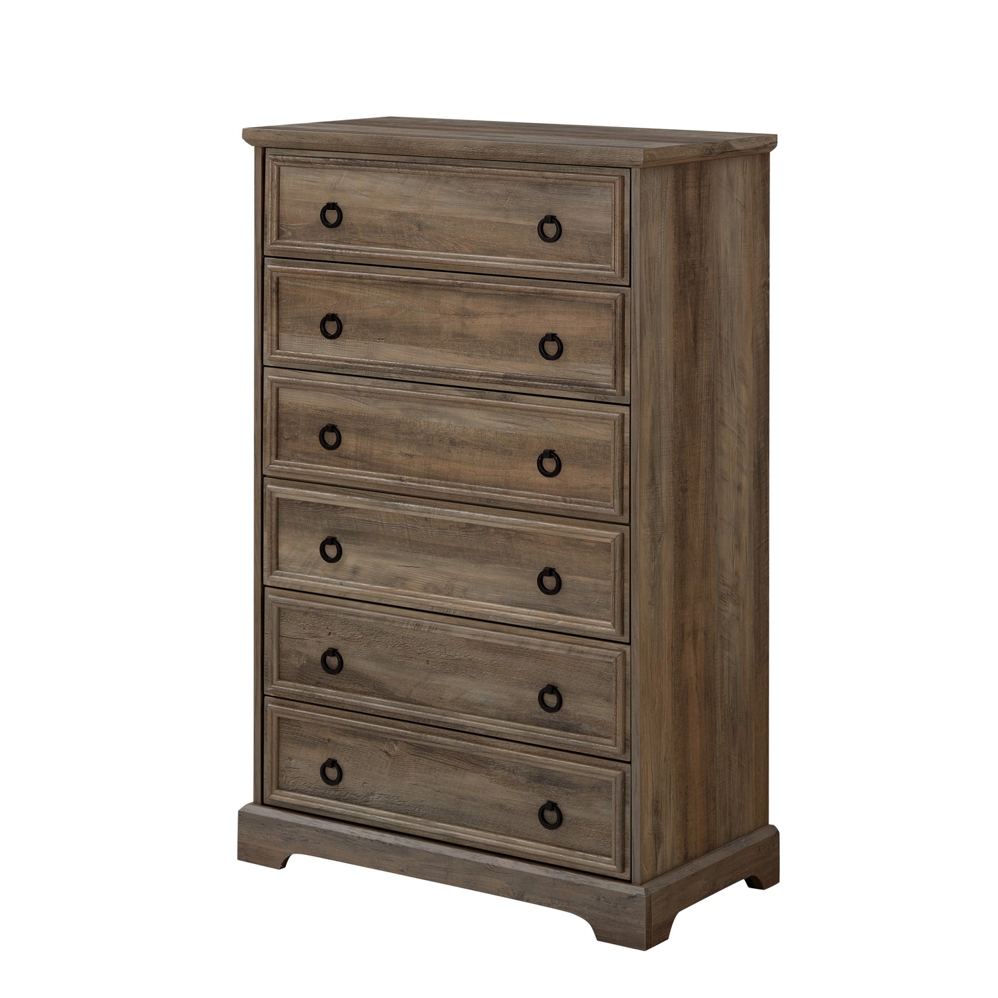 Modern Light Wood 6 Drawer Tall Dresser