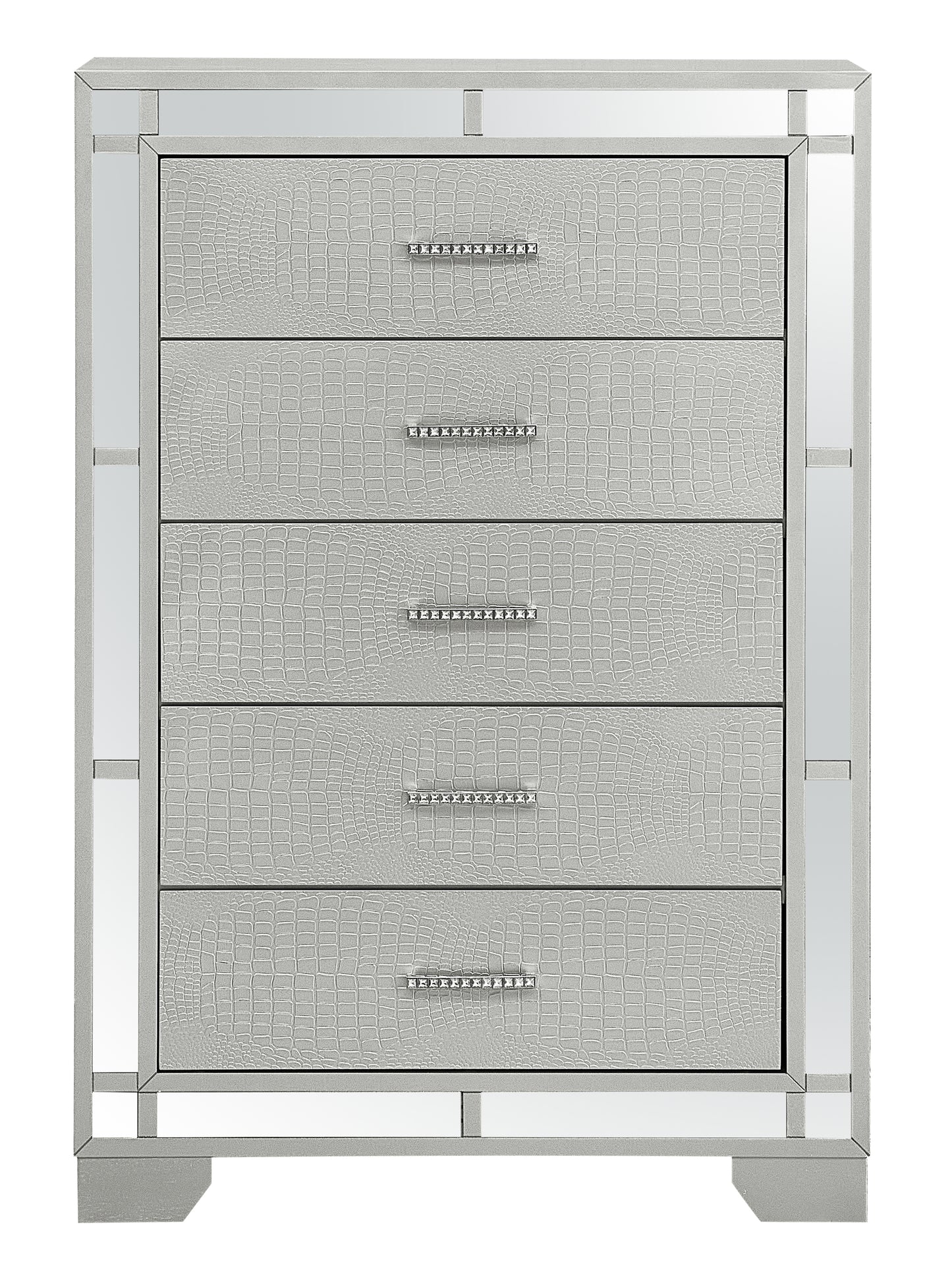 Madison Silver Champagne 5 Drawer Tall Dresser