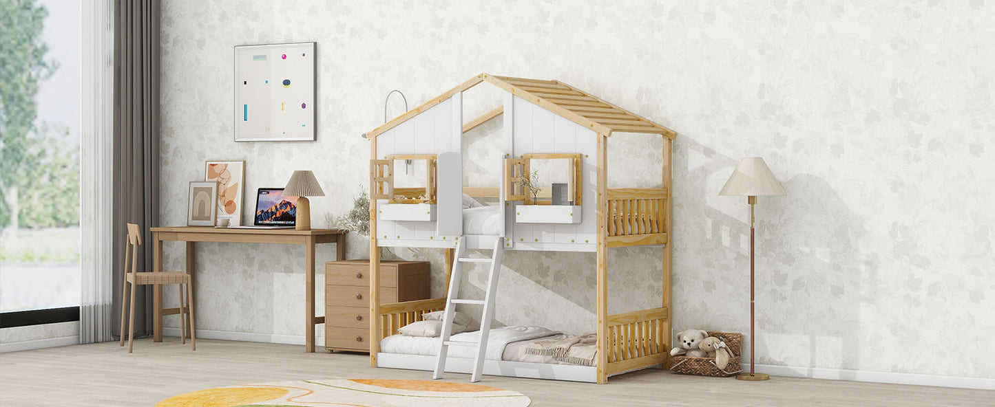 Twin over Twin  Townhouse Bunk Bed