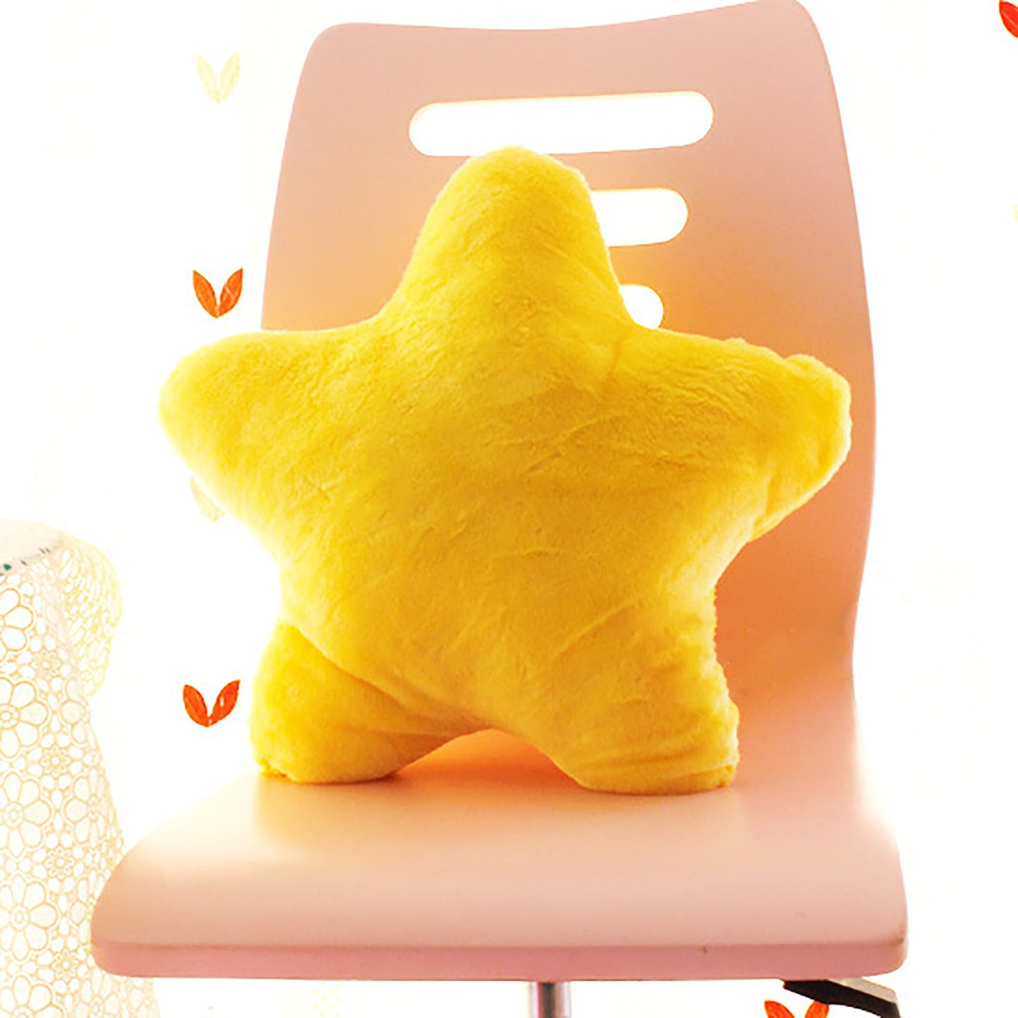 Furry Star Throw Pillow