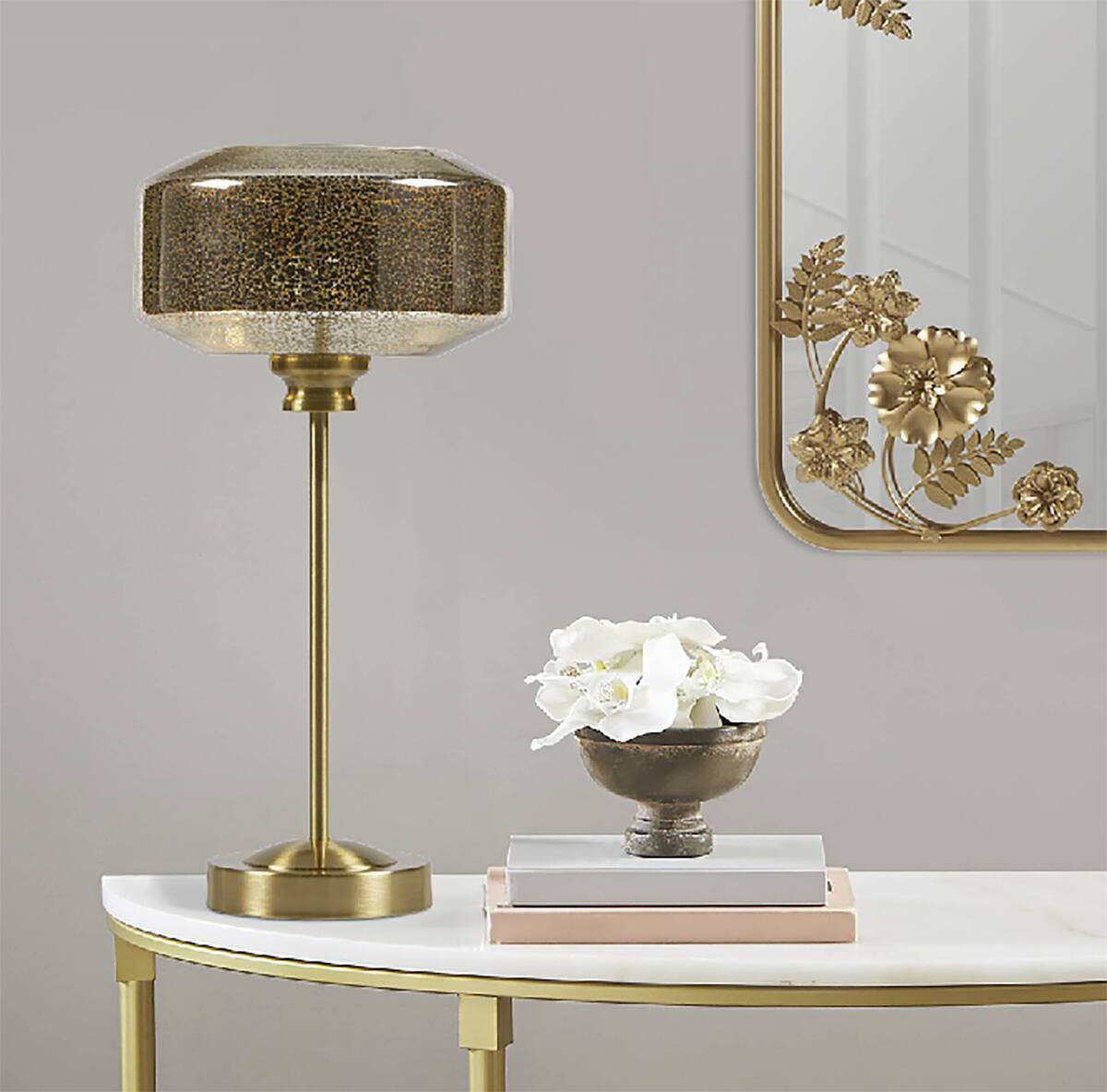 Gold Orb 17" Mercury Glass Table Lamp