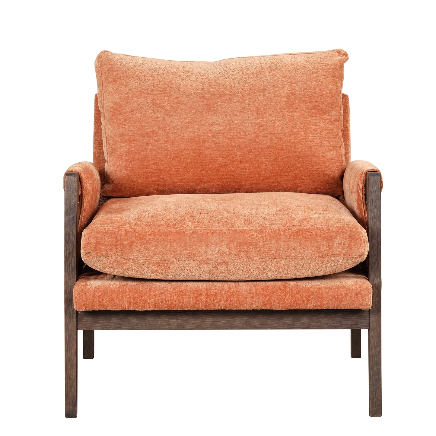 Orange Cream Velvet Accent Arm Chair