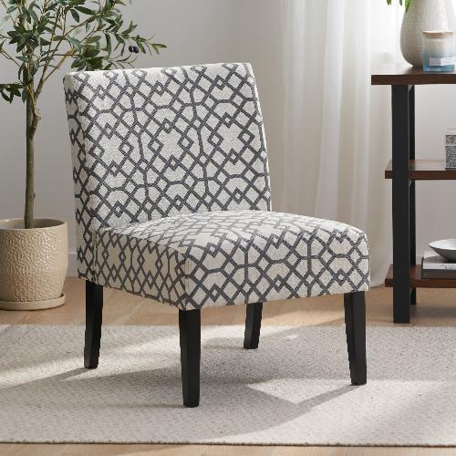 Geo Print Armless Accent Chair