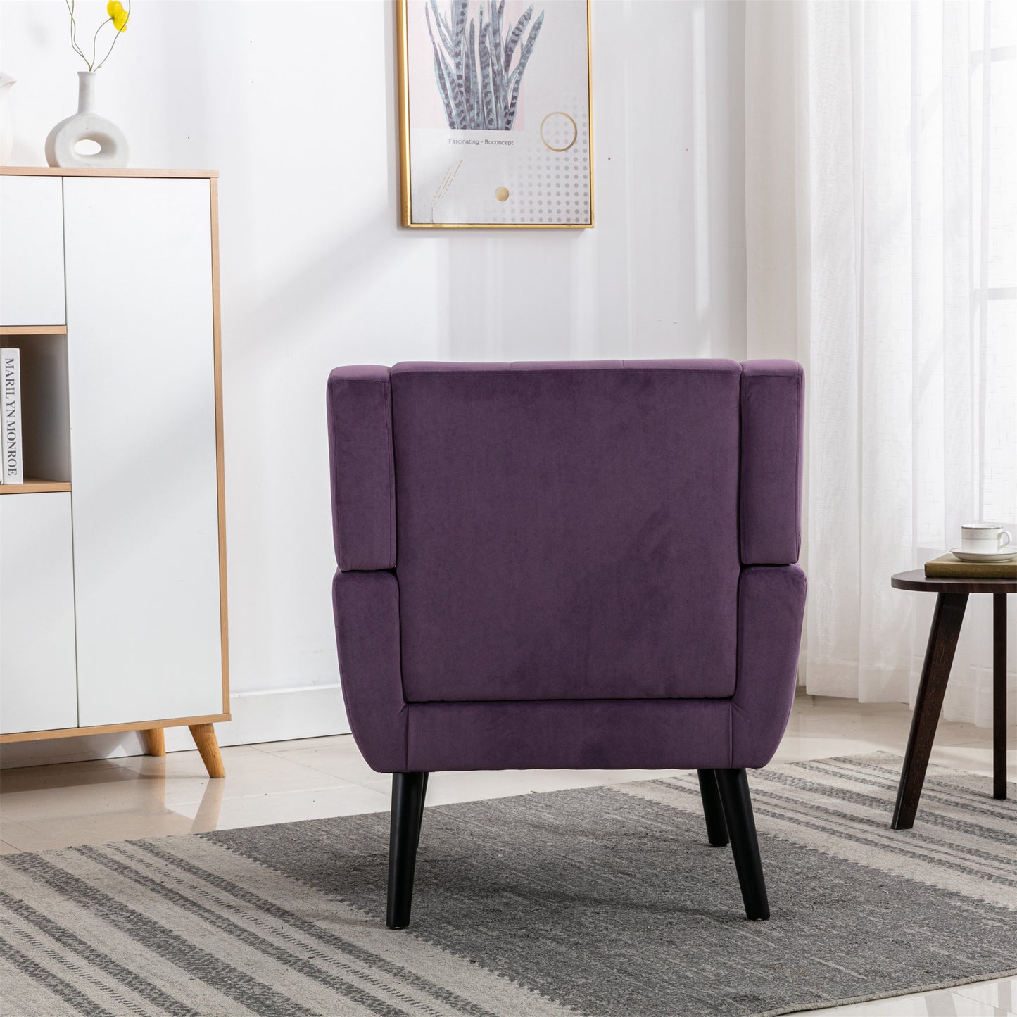 Purple Velvet Accent Chair