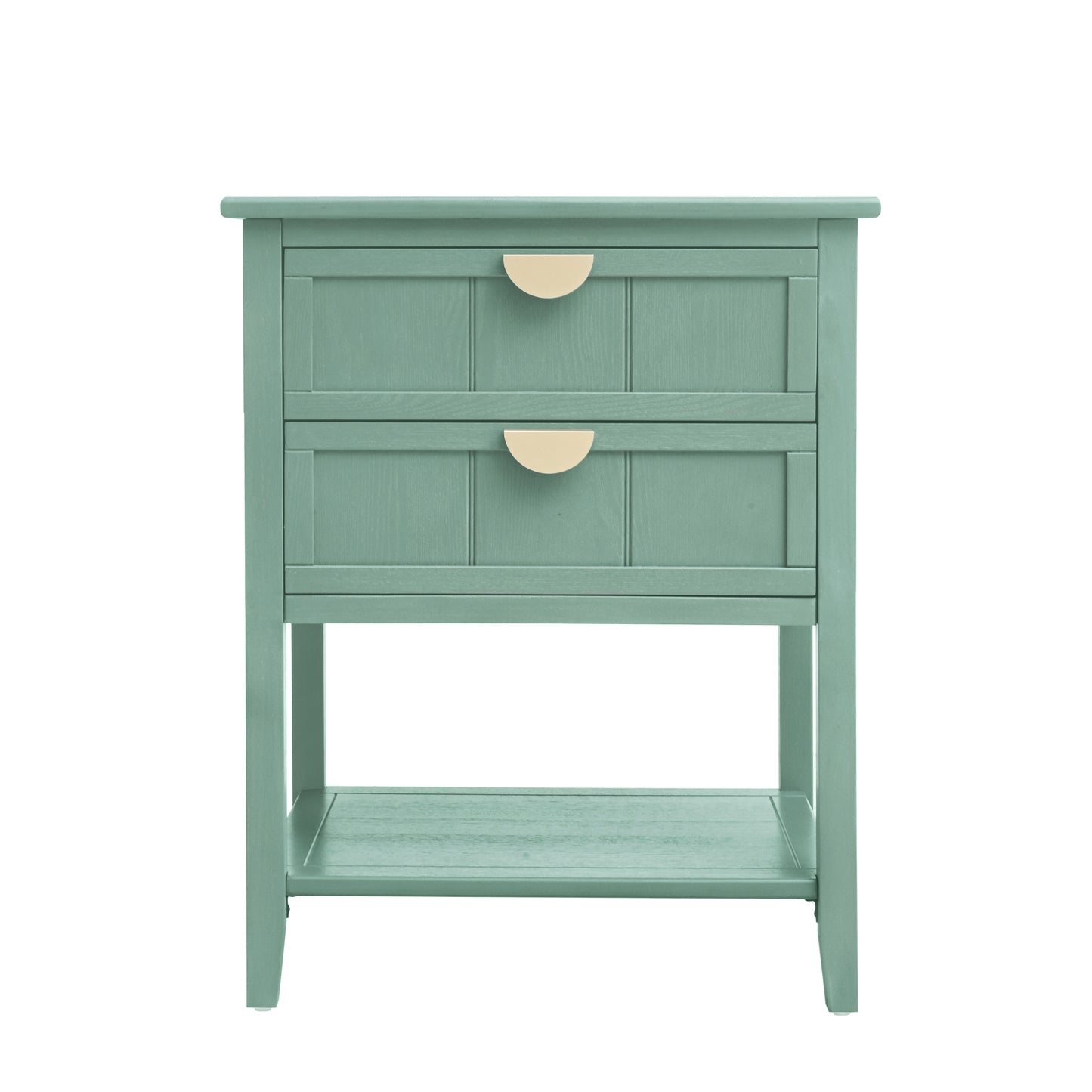 Sturdy 2 Drawer Mint Green Bed Stand