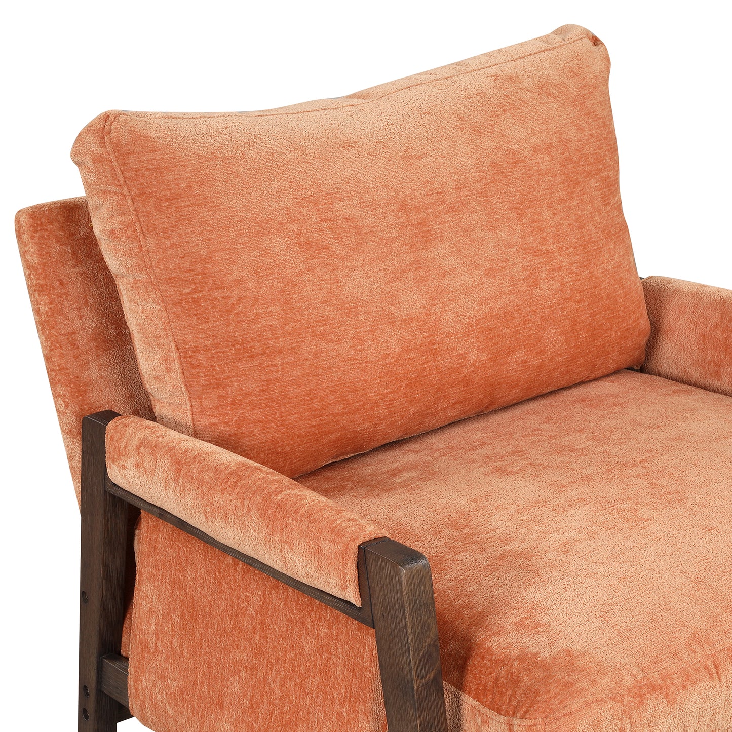 Orange Cream Velvet Accent Arm Chair