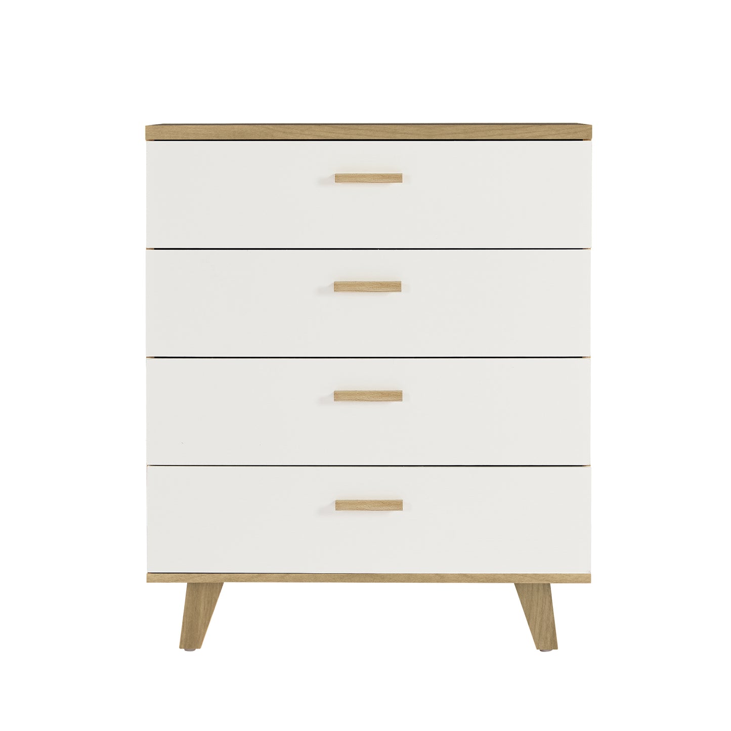 White & Brown 4 Drawer Dresser