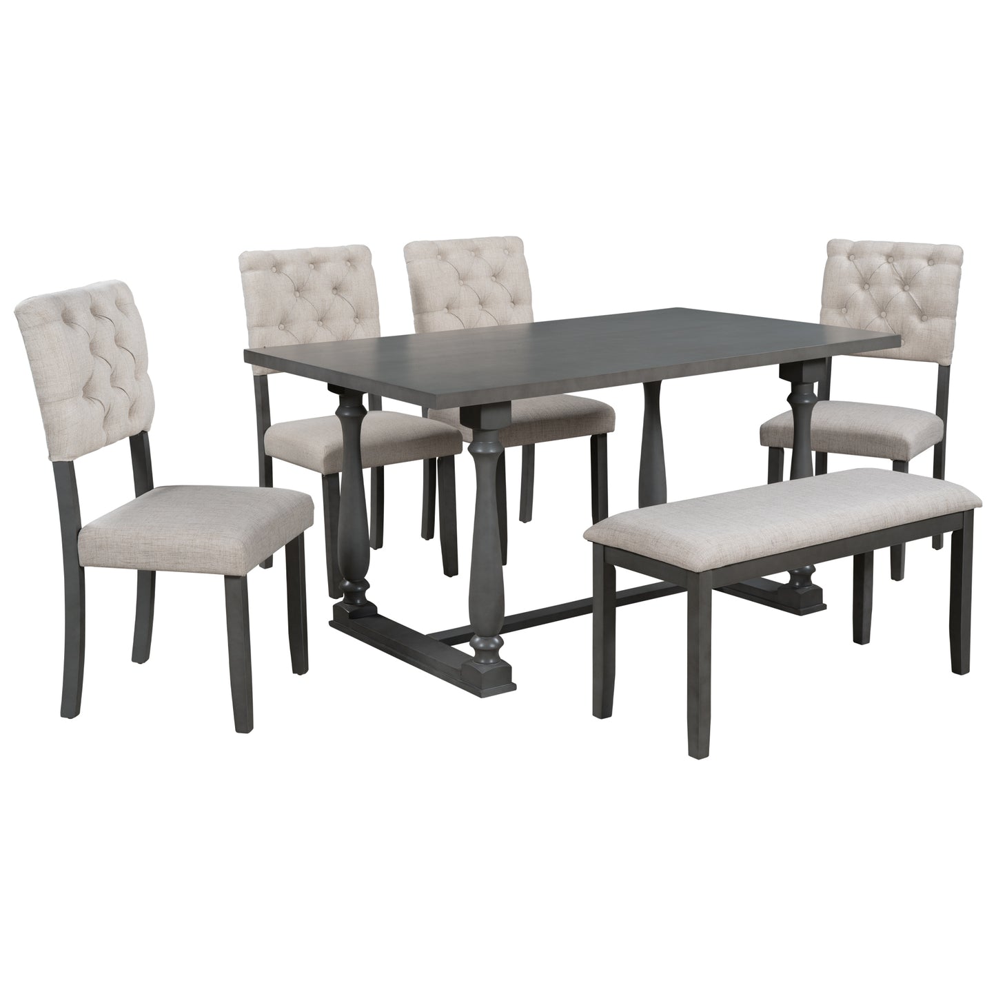 Gray 6-Piece Dining Set