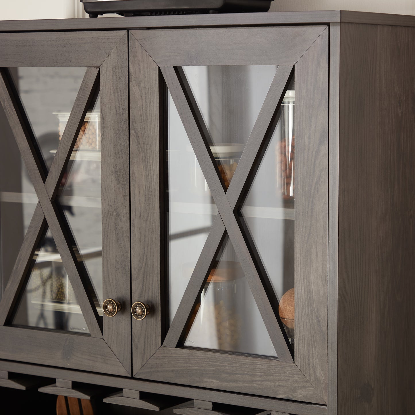 Grey Farmhouse Wine Cabinet