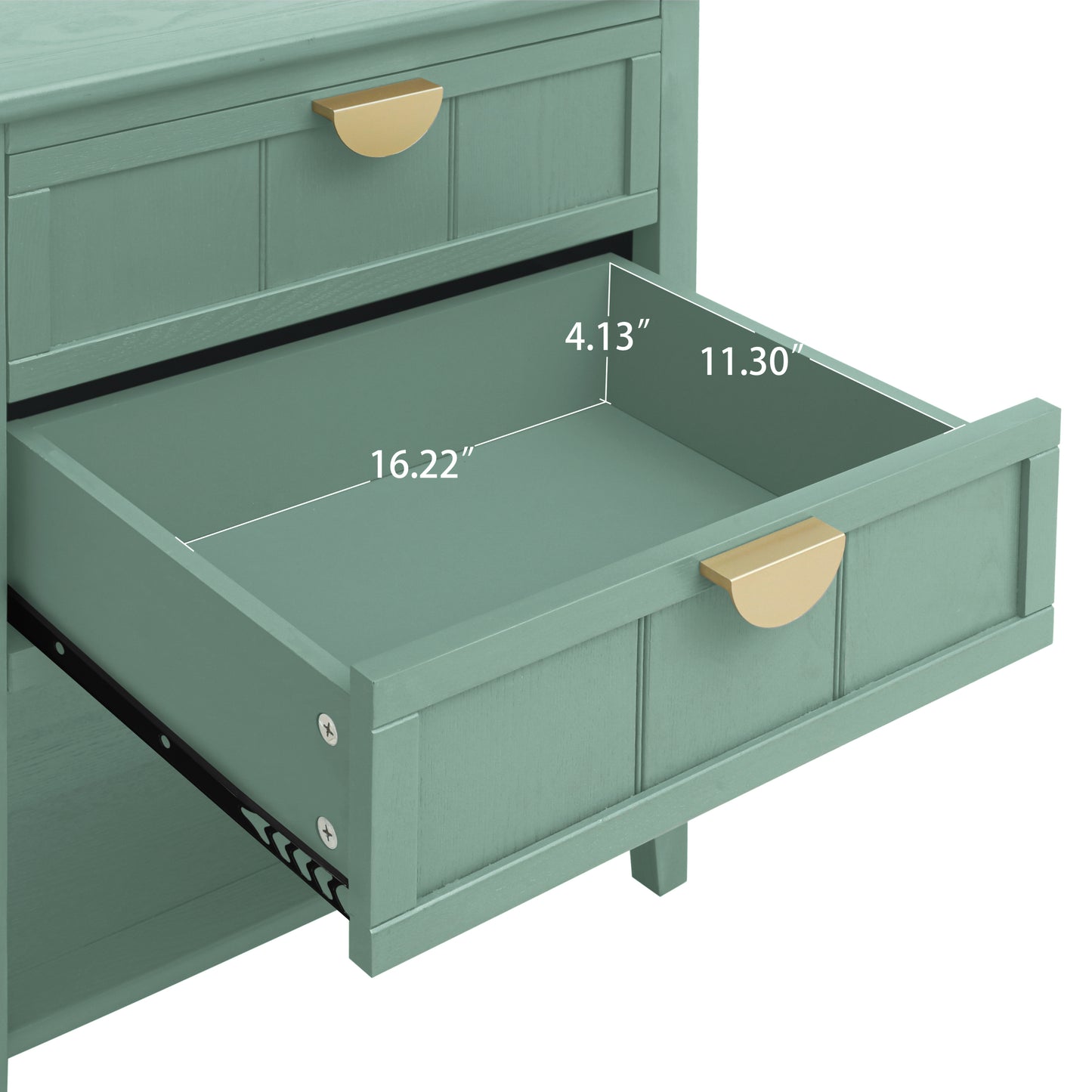 Sturdy 2 Drawer Mint Green Bed Stand