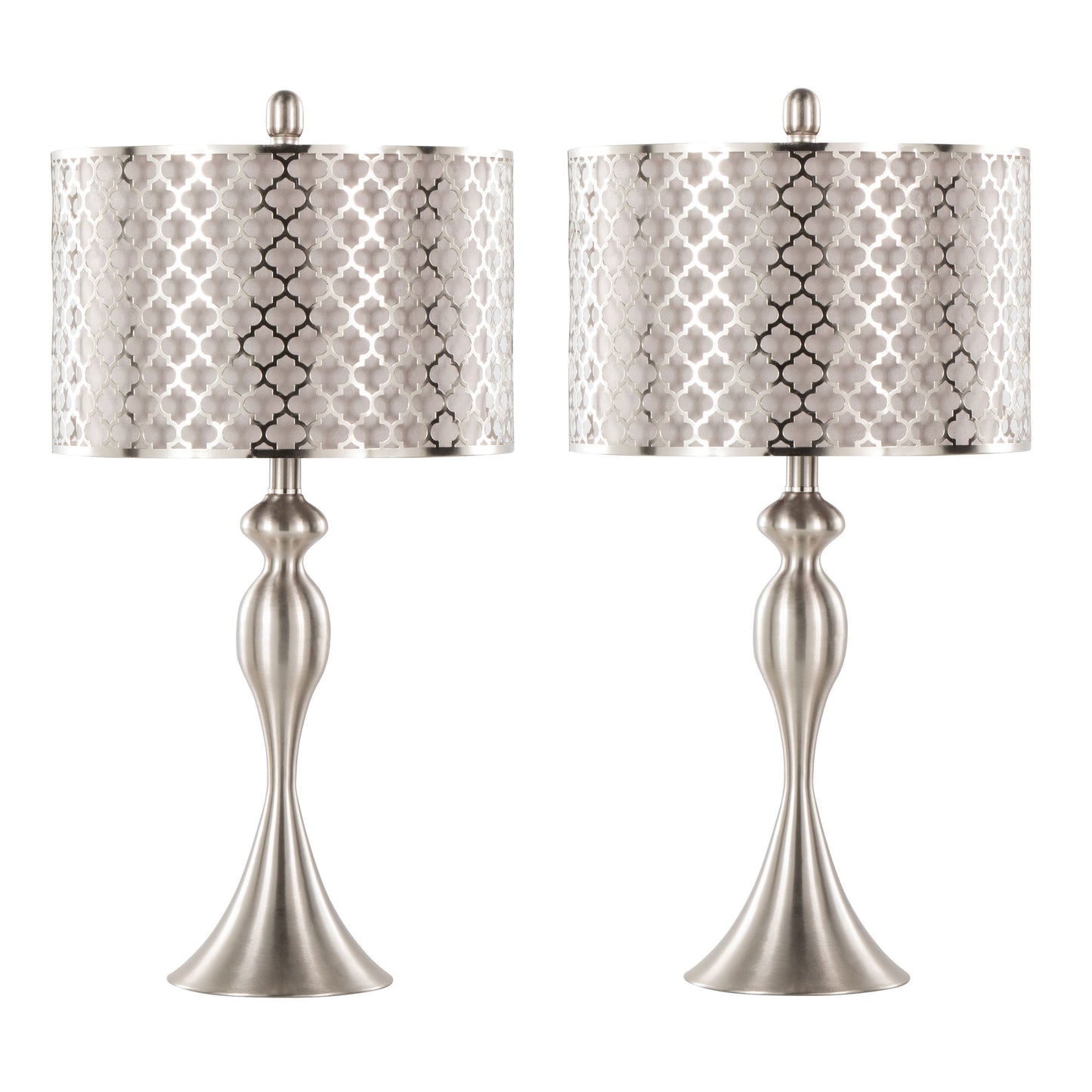 Set of 2 Fancy Metal Table Lamps