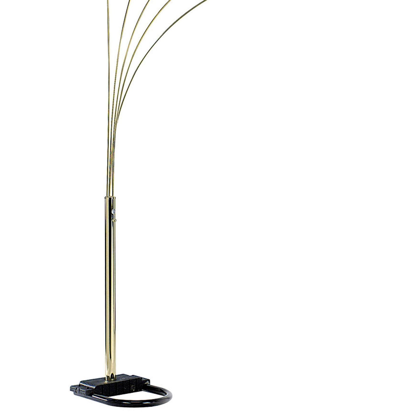 Polished Brass 5 adjustable Arch Arm Floor Lamp