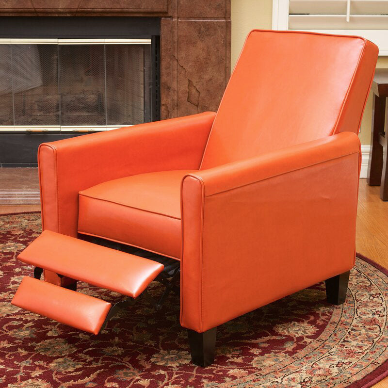 Recliner Push Back Chair for Elegant Home Décor Orange