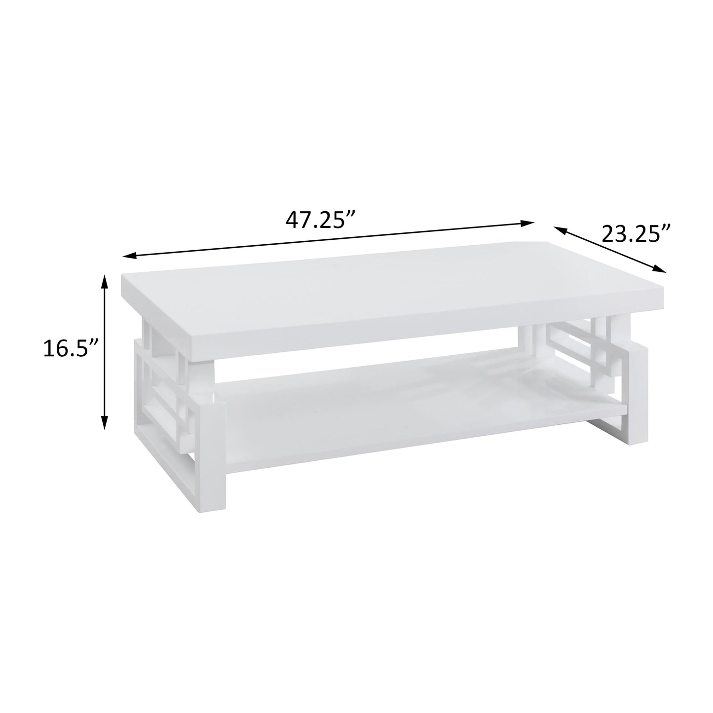 High Gloss White Rectangular Coffee Table