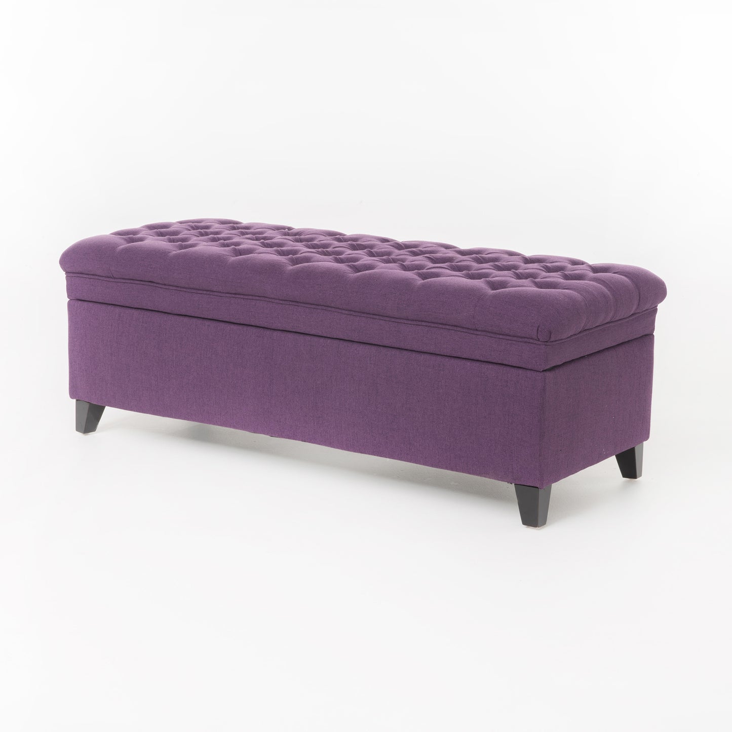 Purple Button Tufted Velvet Storage Bench