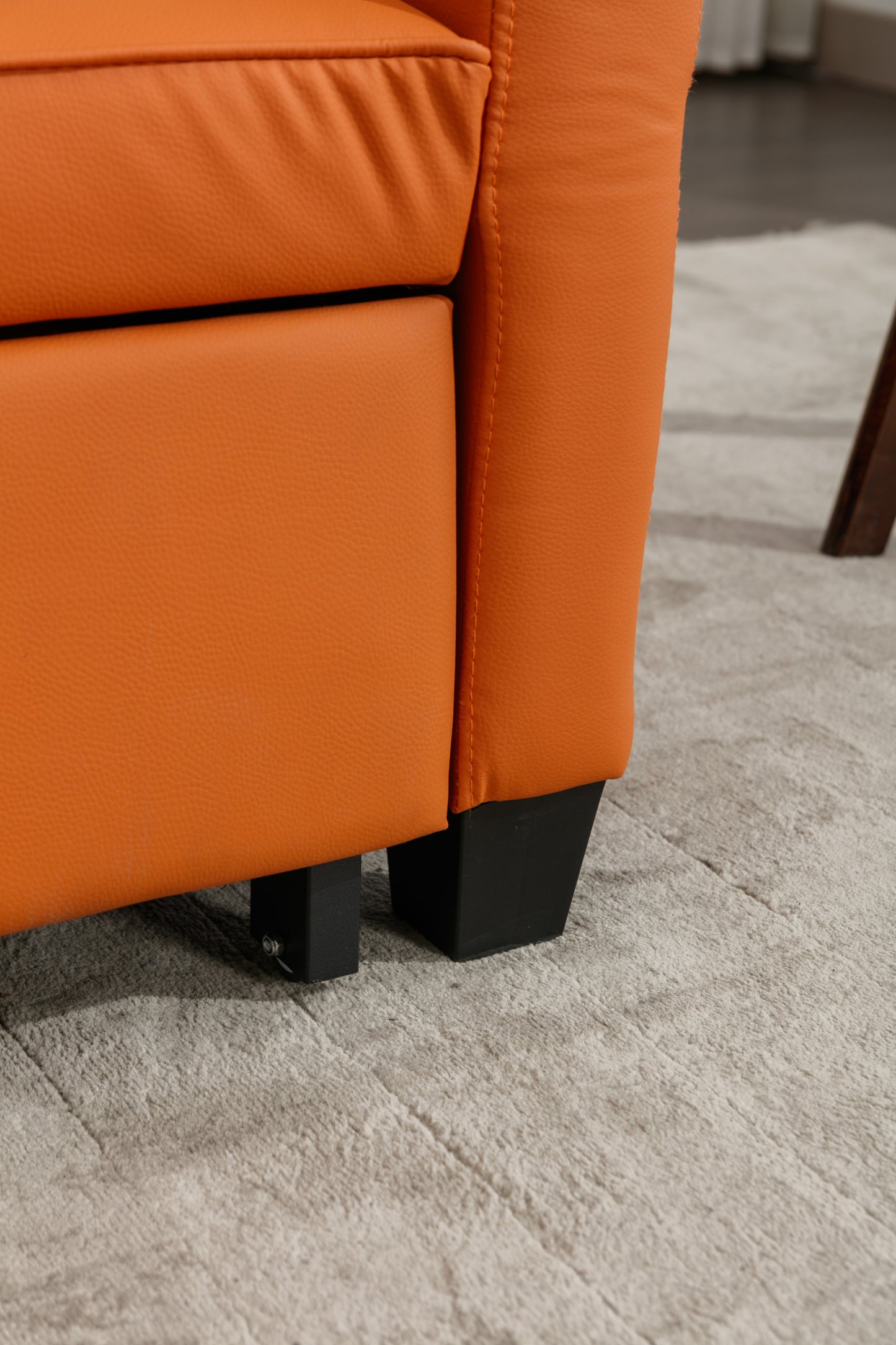 Orange Leather 3-in-1 Convertible Chair