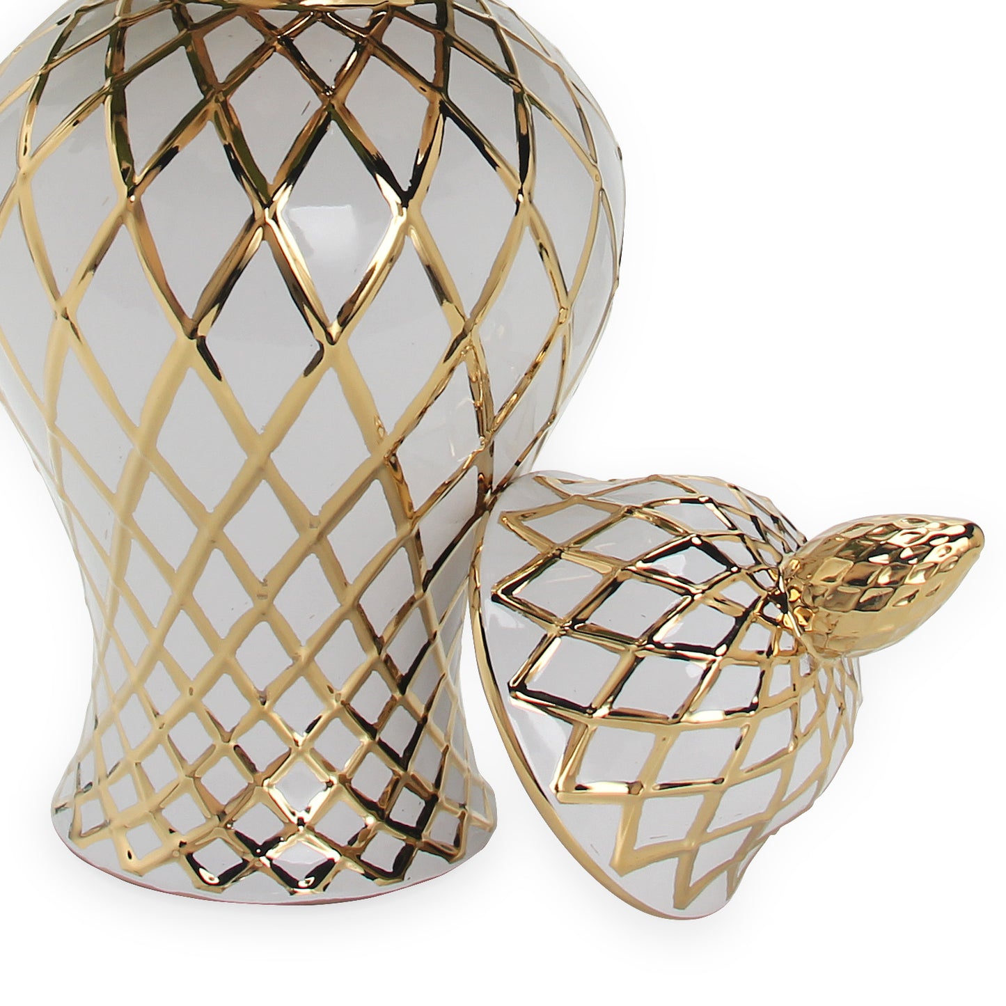 White and Gold Ginger Jar