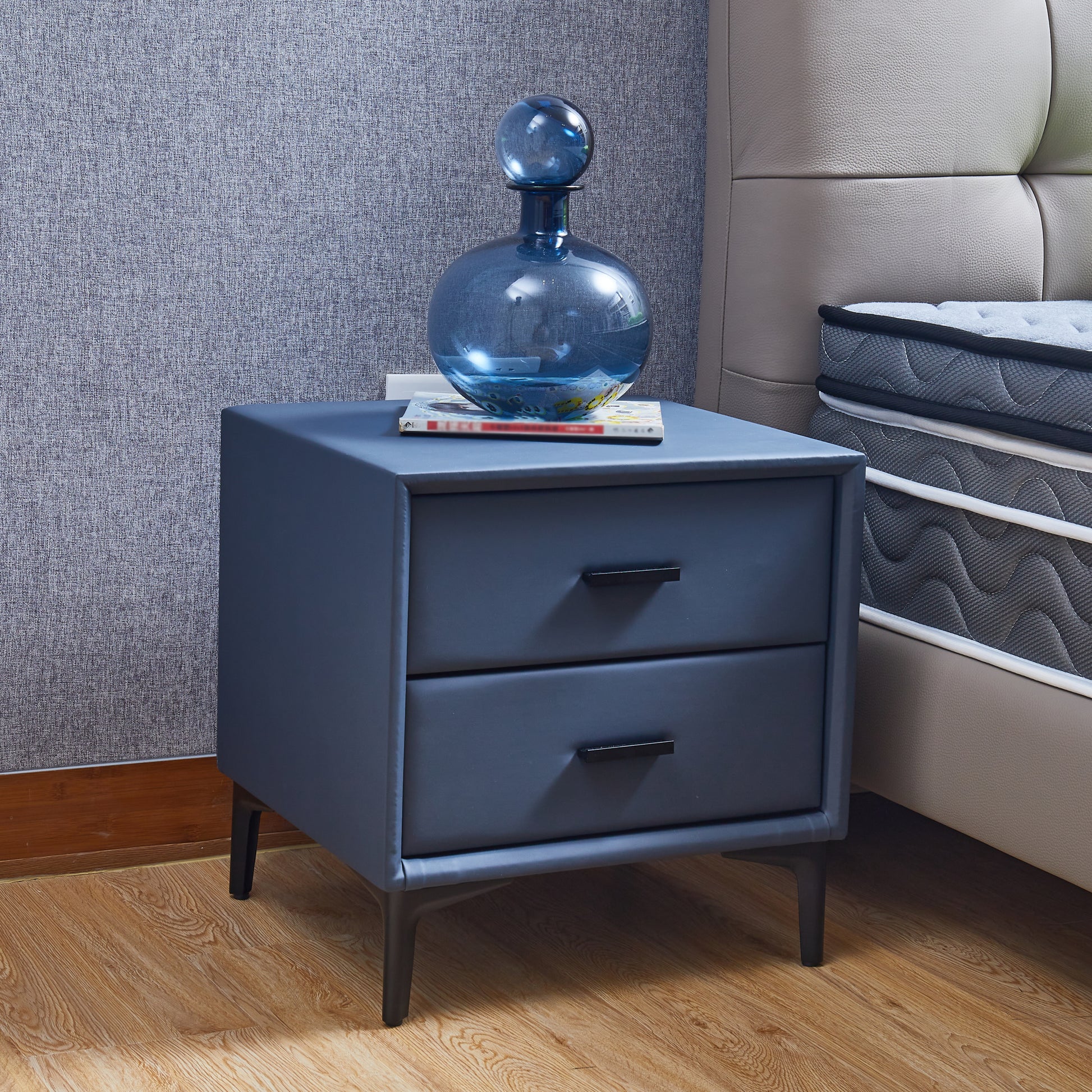 Slate Blue 2 Drawer Nightstand