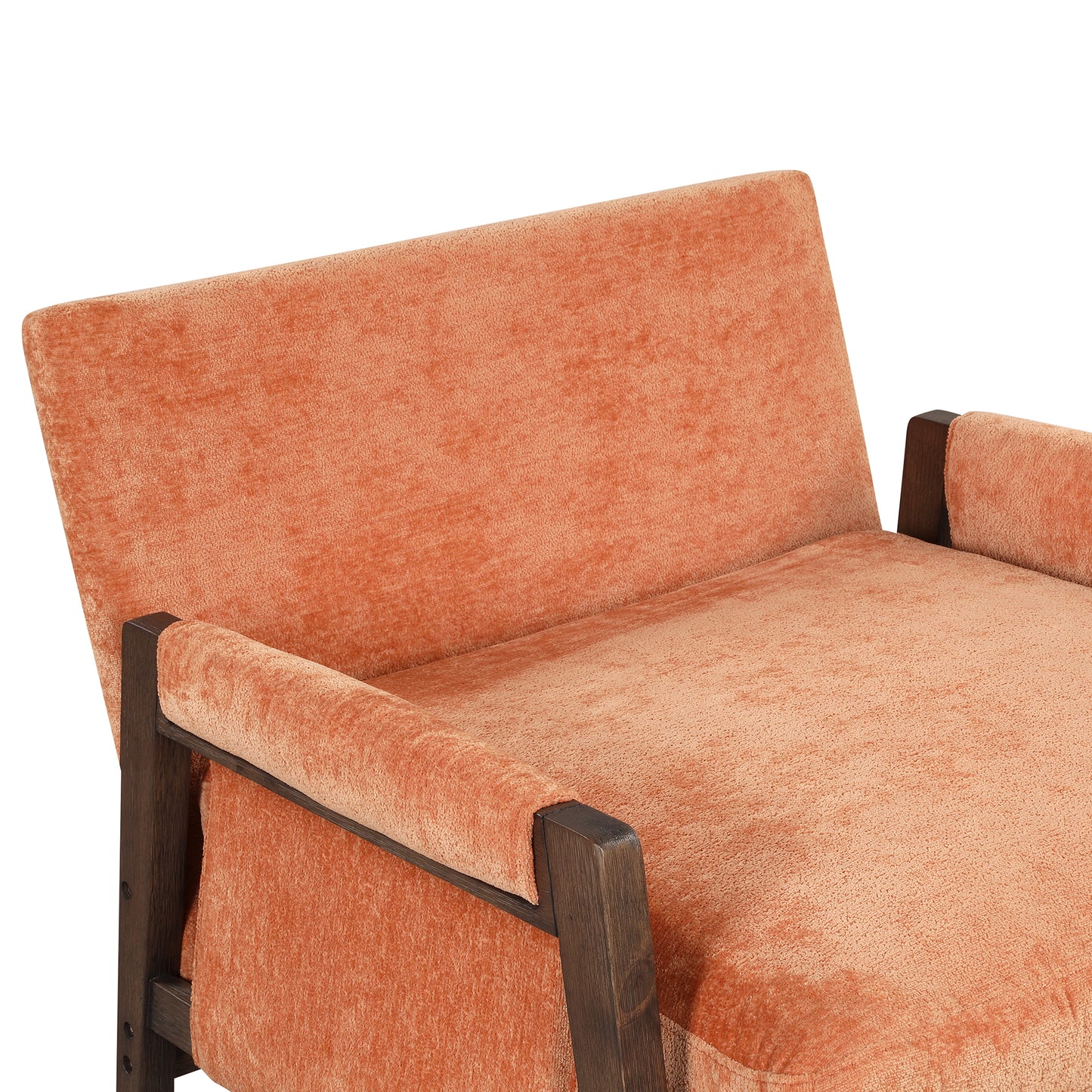 Orange Cream Velvet Accent Arm Chair