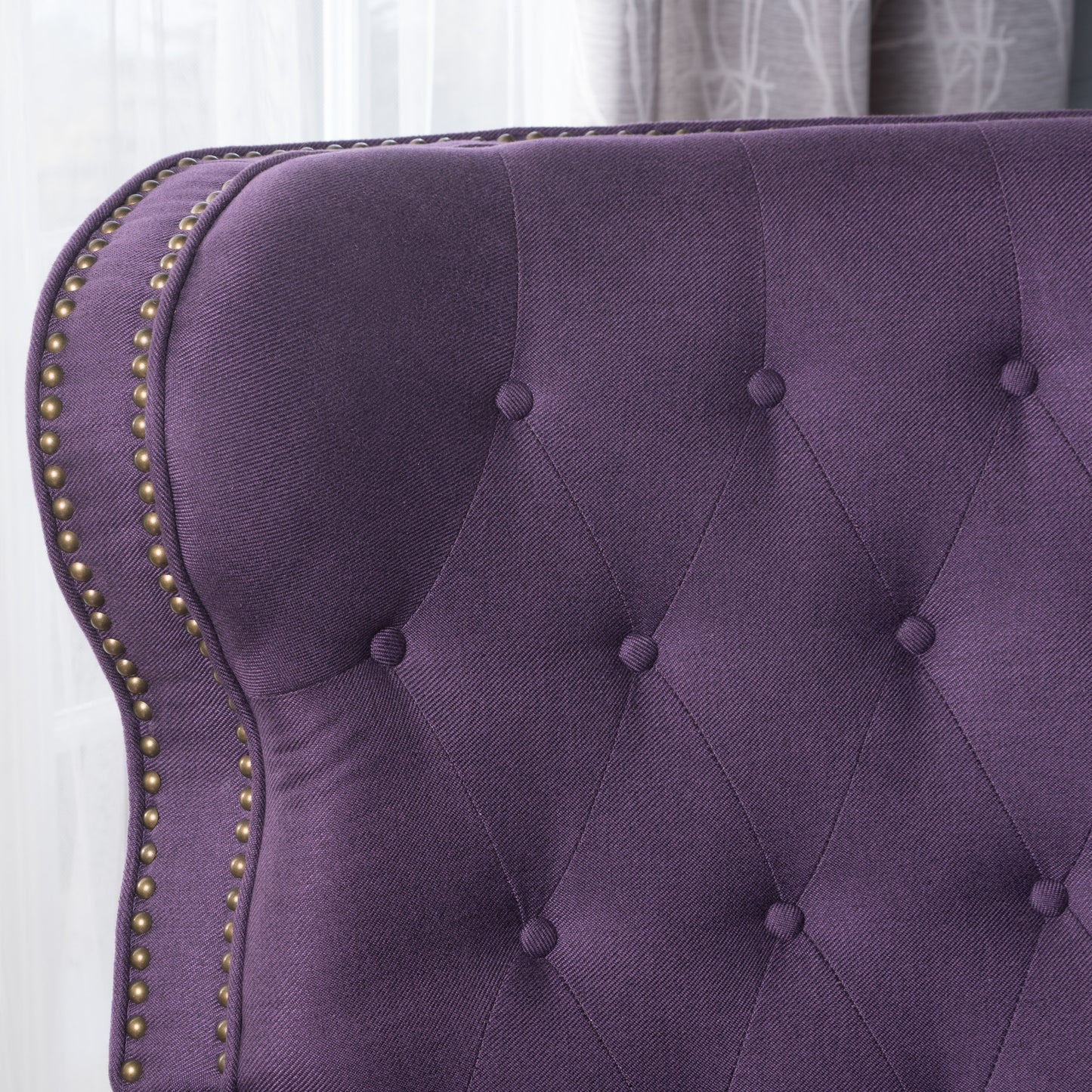 Purple Button Tufted Push Back Recliner