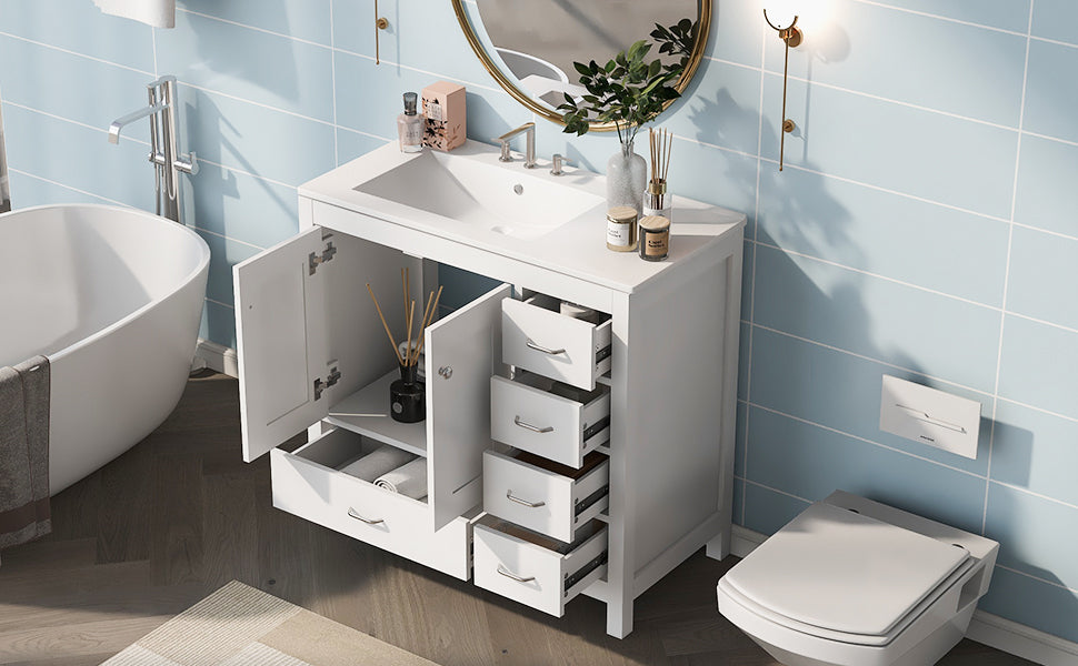 White Bathroom Vanity Sink Combo