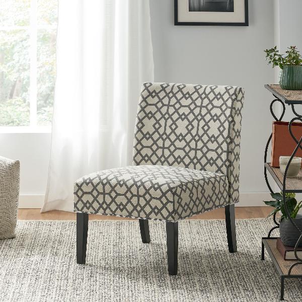 Geo Print Armless Accent Chair