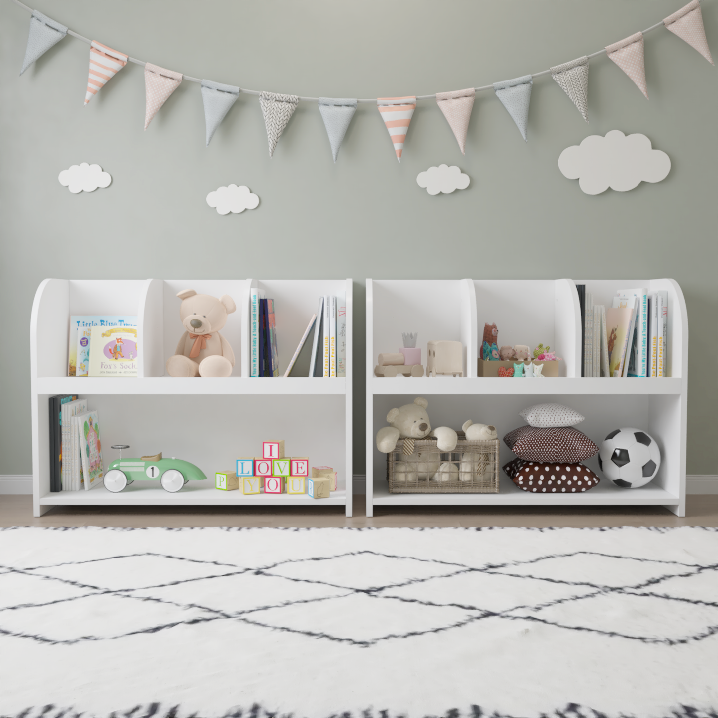 White Kids Bookcase