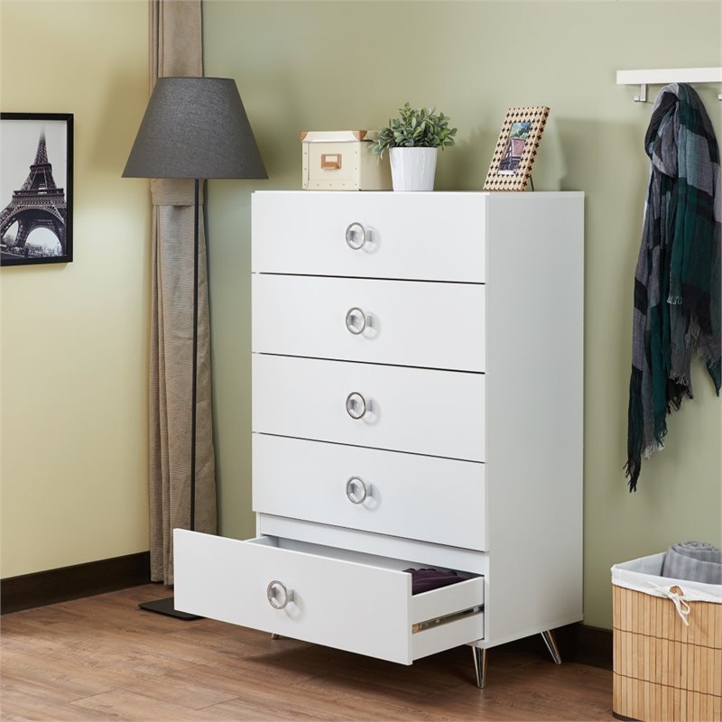 White Elms 5 Drawer Dresser