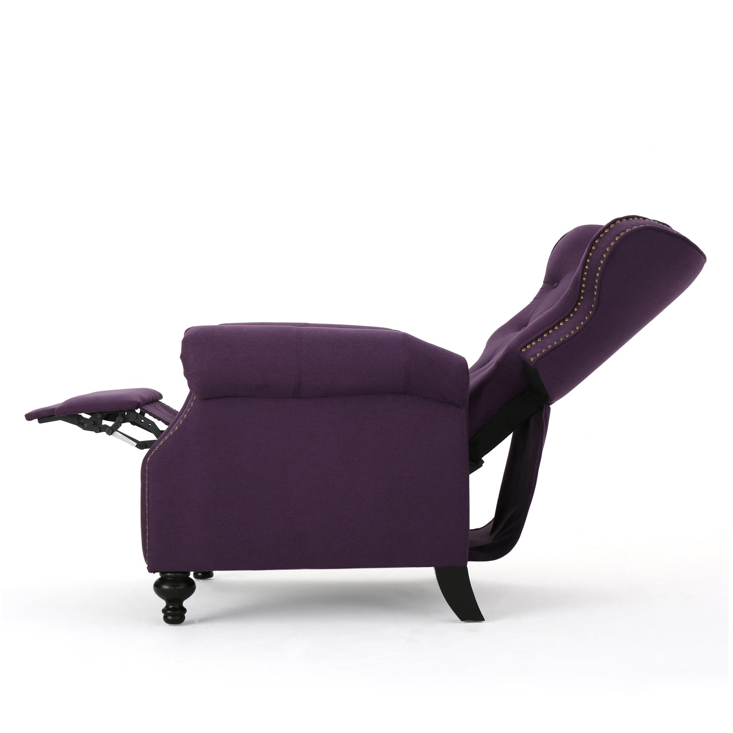 Purple Button Tufted Push Back Recliner