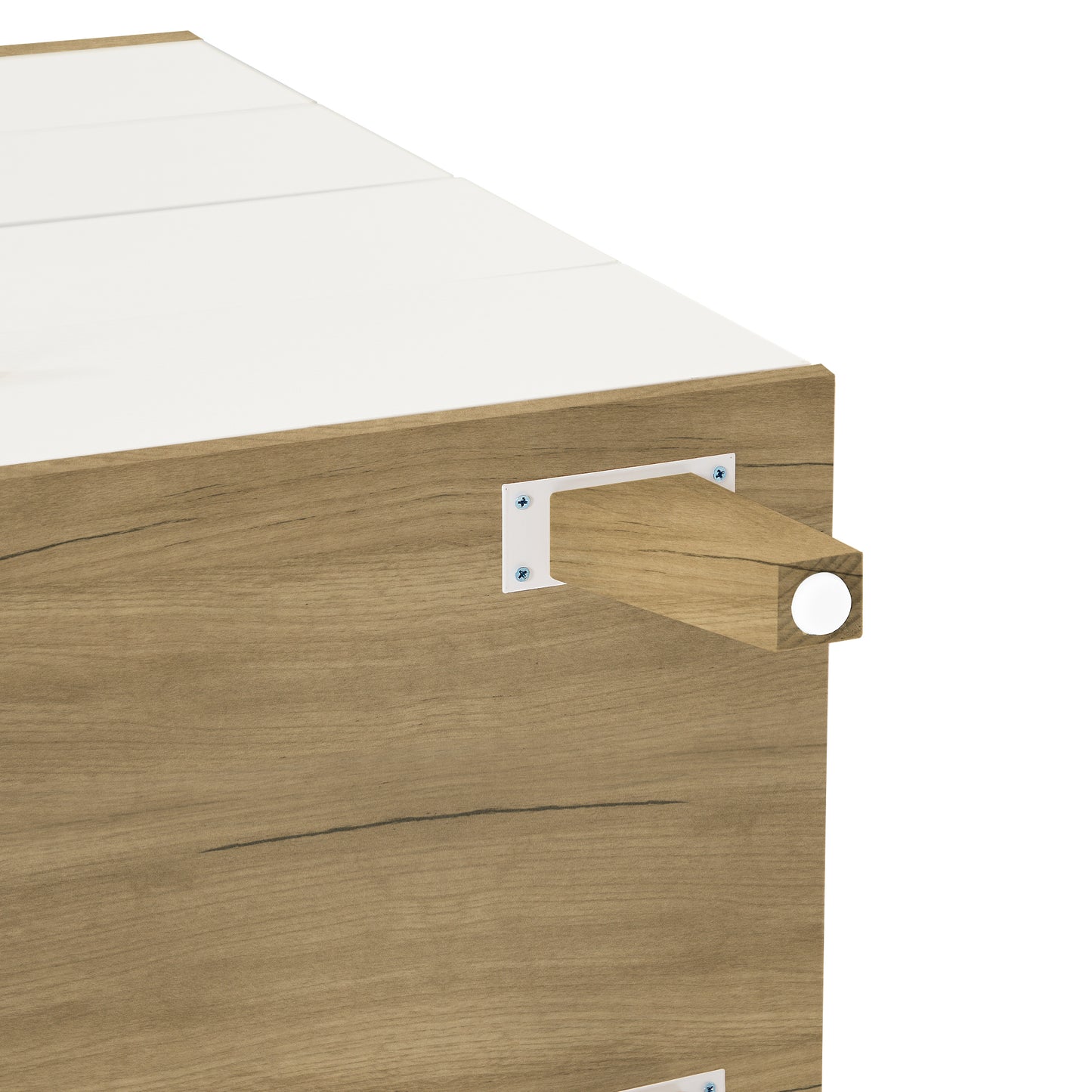 White & Brown 4 Drawer Dresser