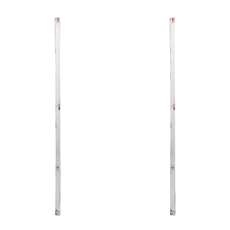 Set of 2 Large White Wooden Wall Panels