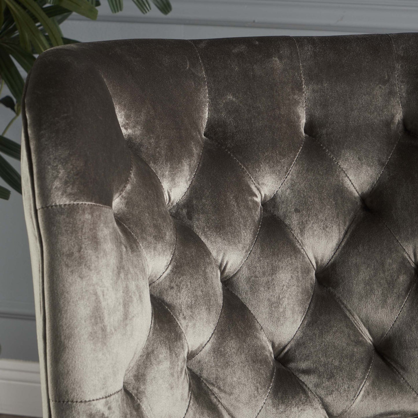 Platinum Tufted Velvet Wingback Club Chair