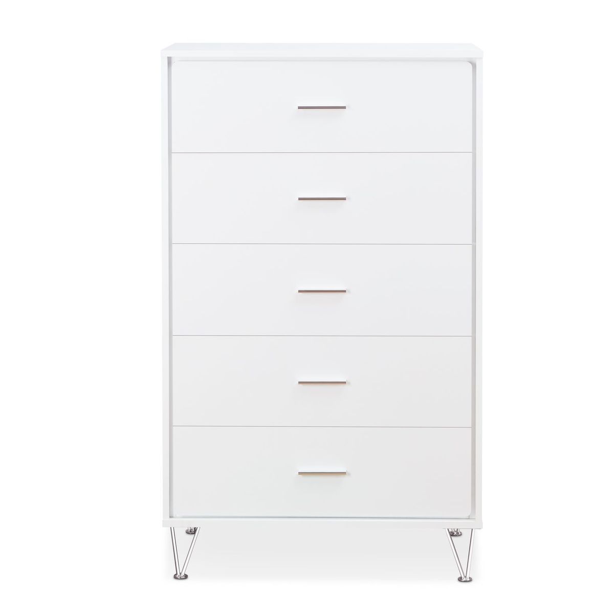 White Deoss 5 Drawer Tall Chest