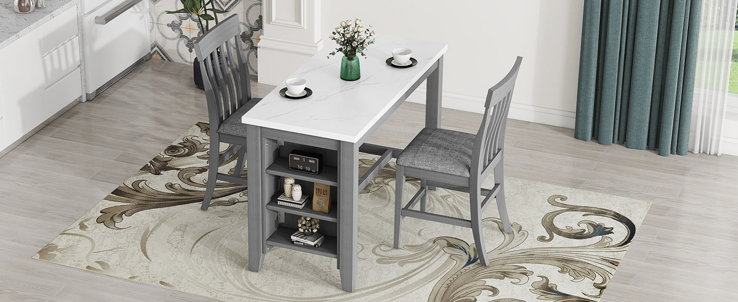 Grey 3-piece Counter Height Dining Set