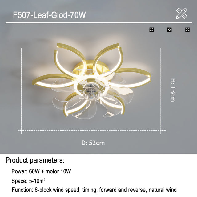 Intelligent Suction Floral Ceiling Fan Lamp