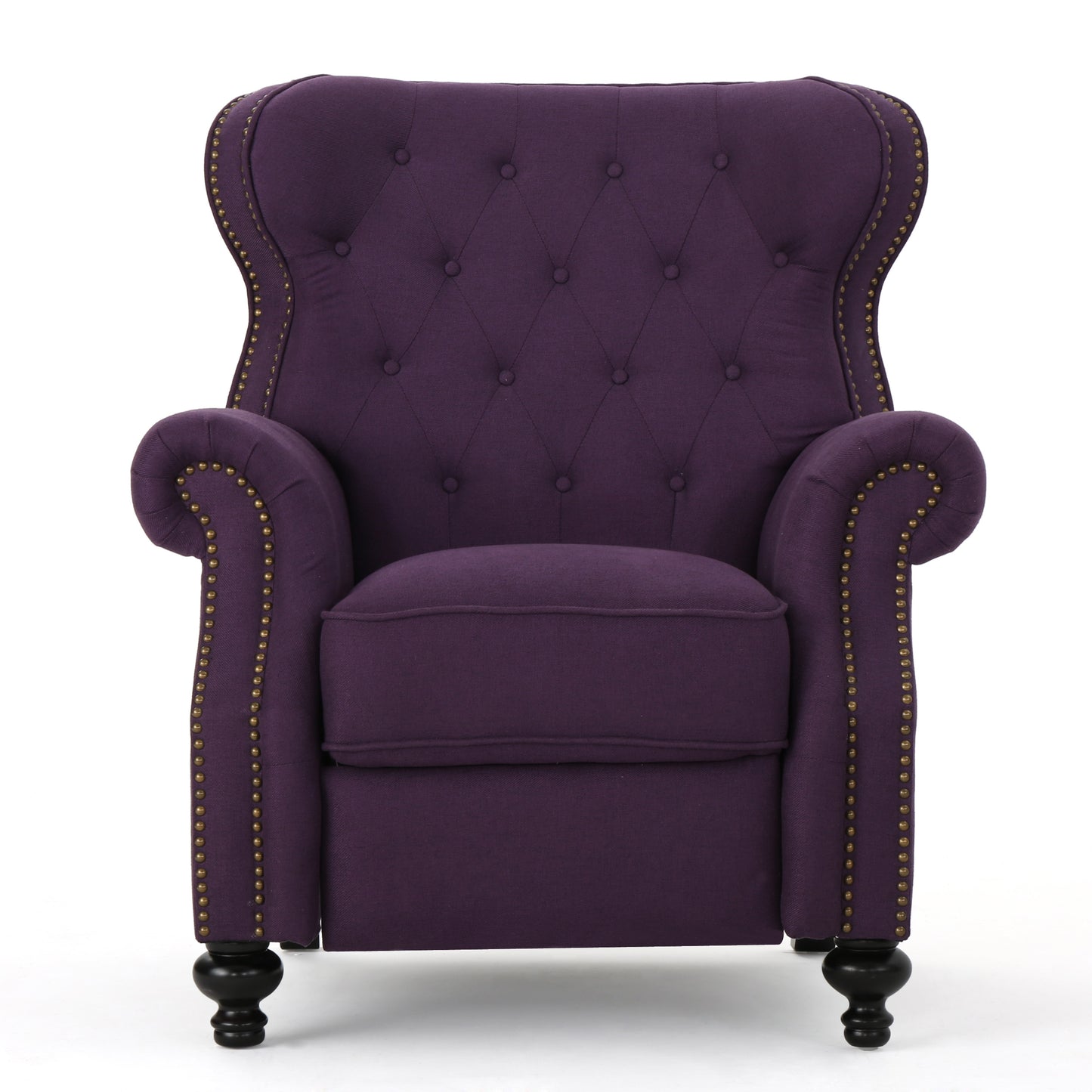 Purple Button Tufted Push Back Recliner